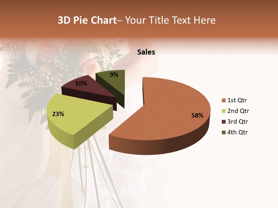 The Bride With A Wedding Bouquet PowerPoint Template