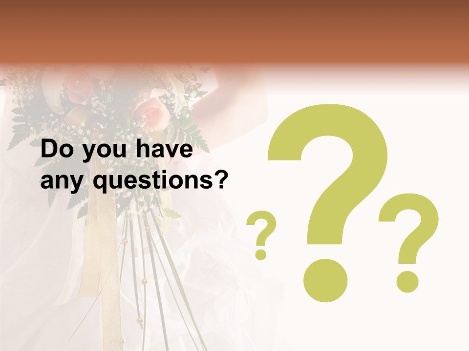 The Bride With A Wedding Bouquet PowerPoint Template