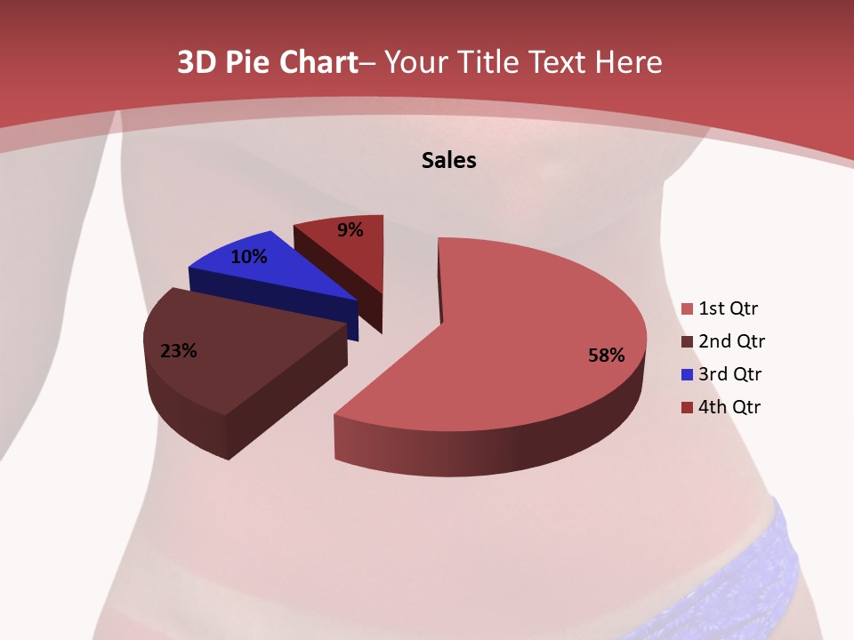 A Woman's Body With A Bad Case Of Sunburn. Isolated On White Background And Includes Clipping Path. PowerPoint Template