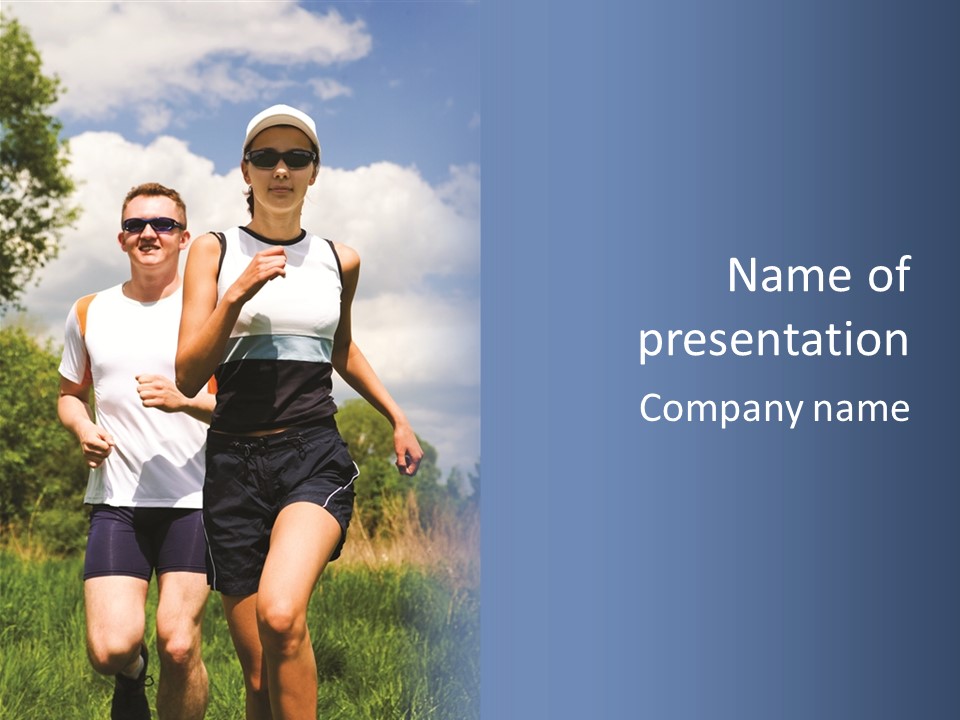 The People Jogging Cross Country PowerPoint Template