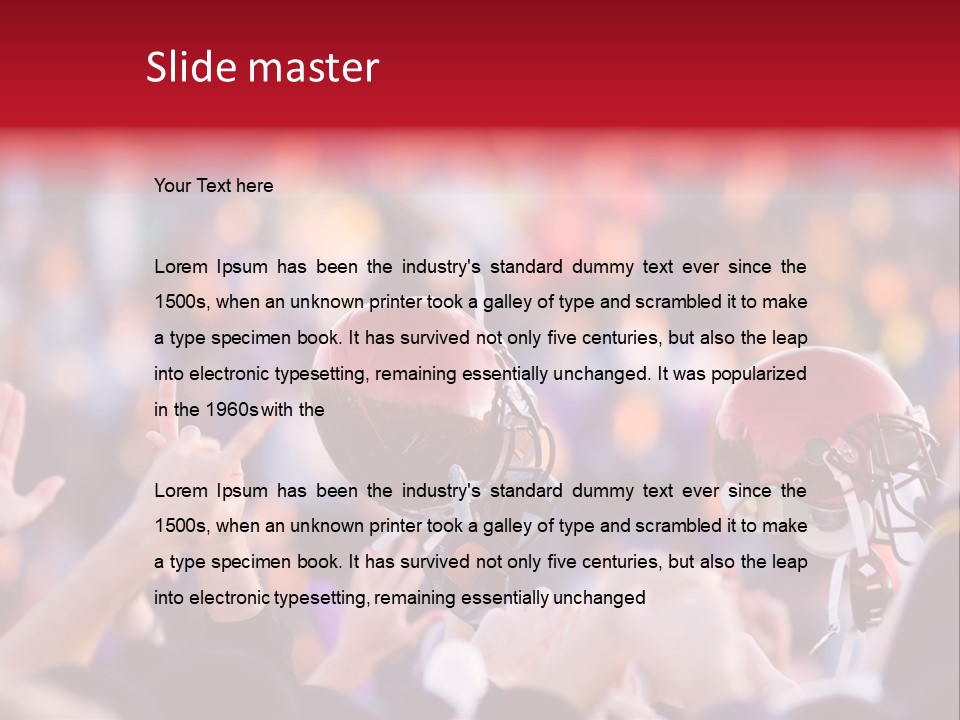 A Football Victory With Red Helmet PowerPoint Template