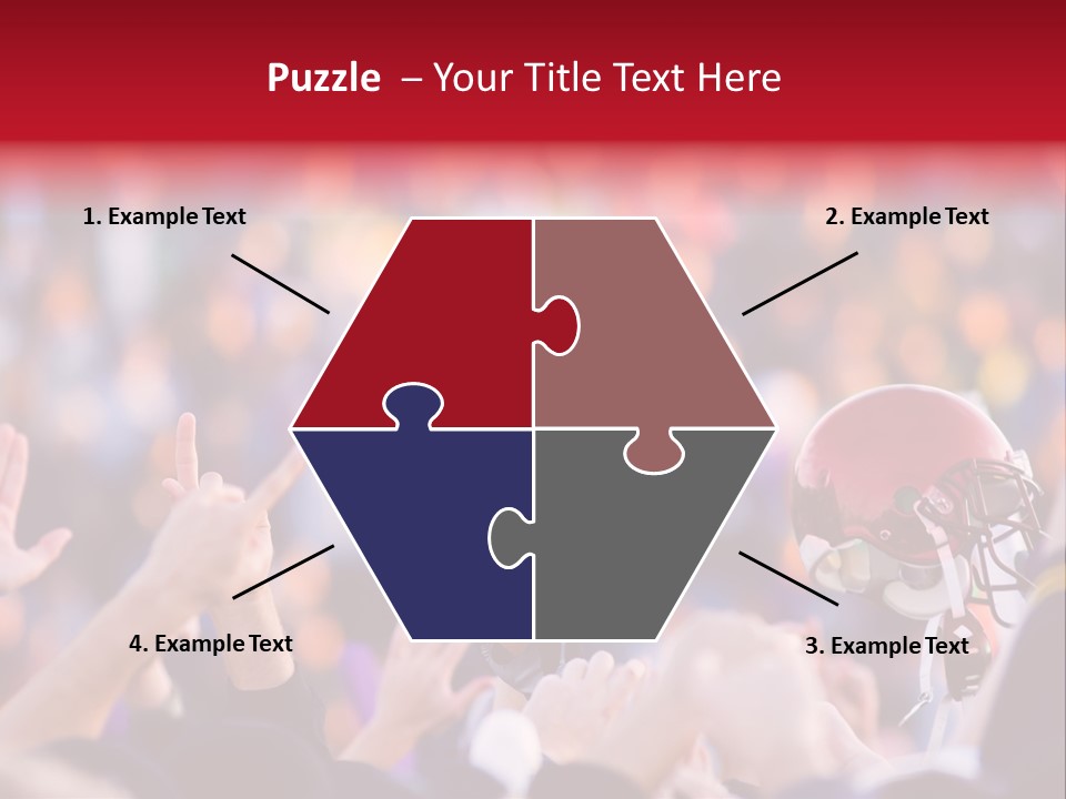 A Football Victory With Red Helmet PowerPoint Template