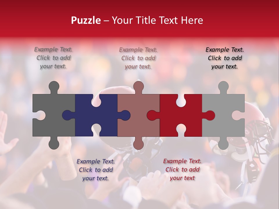 A Football Victory With Red Helmet PowerPoint Template