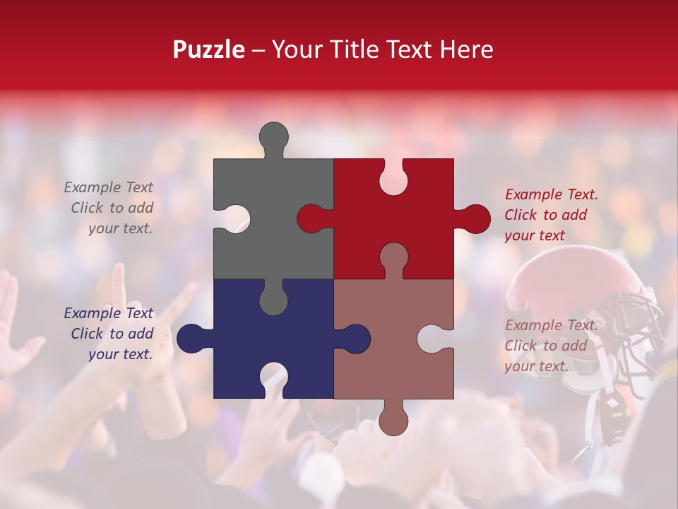 A Football Victory With Red Helmet PowerPoint Template