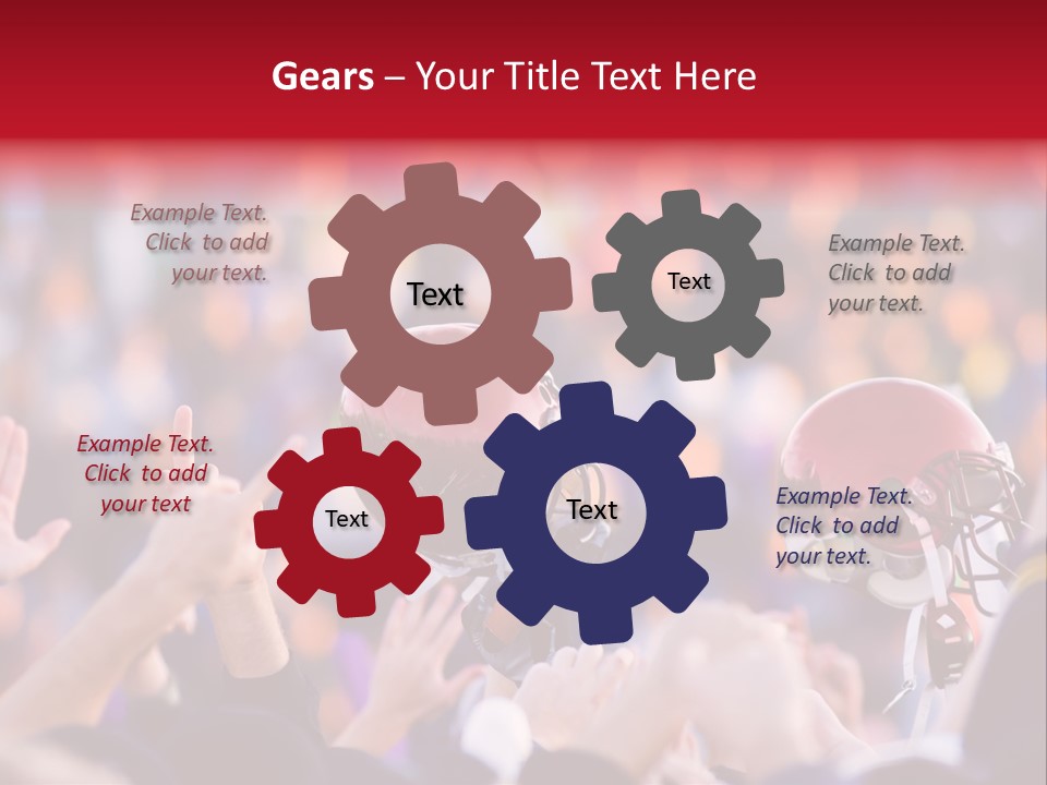 A Football Victory With Red Helmet PowerPoint Template