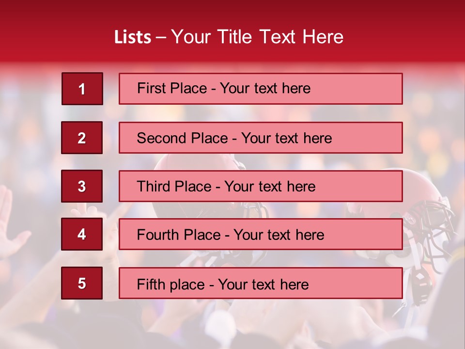 A Football Victory With Red Helmet PowerPoint Template