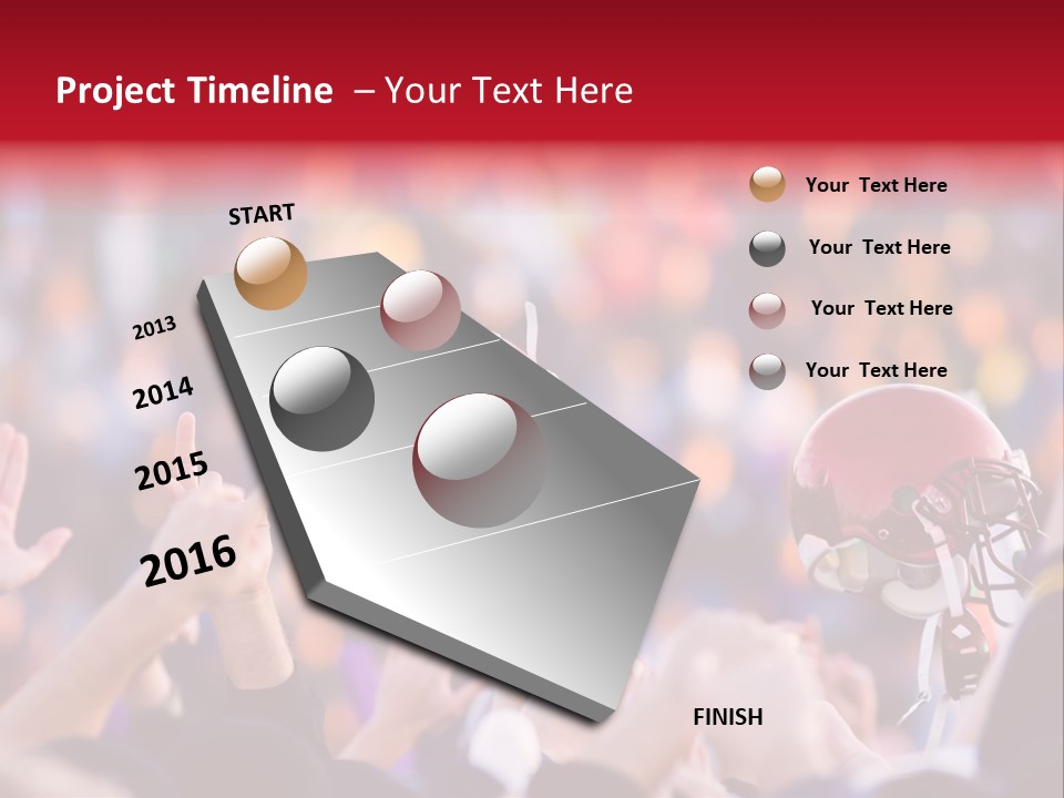 A Football Victory With Red Helmet PowerPoint Template