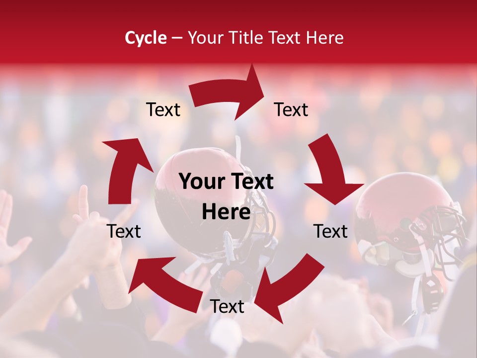 A Football Victory With Red Helmet PowerPoint Template
