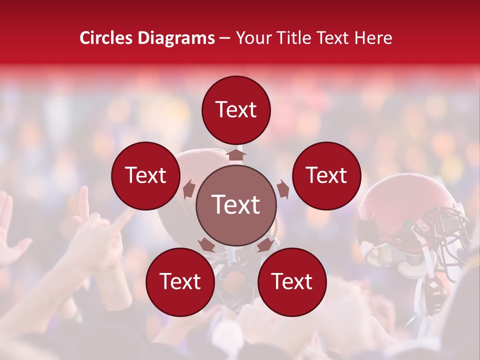 A Football Victory With Red Helmet PowerPoint Template