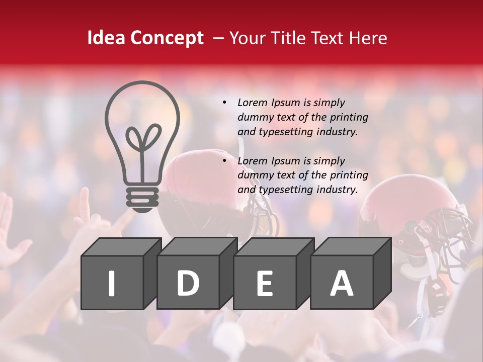 A Football Victory With Red Helmet PowerPoint Template