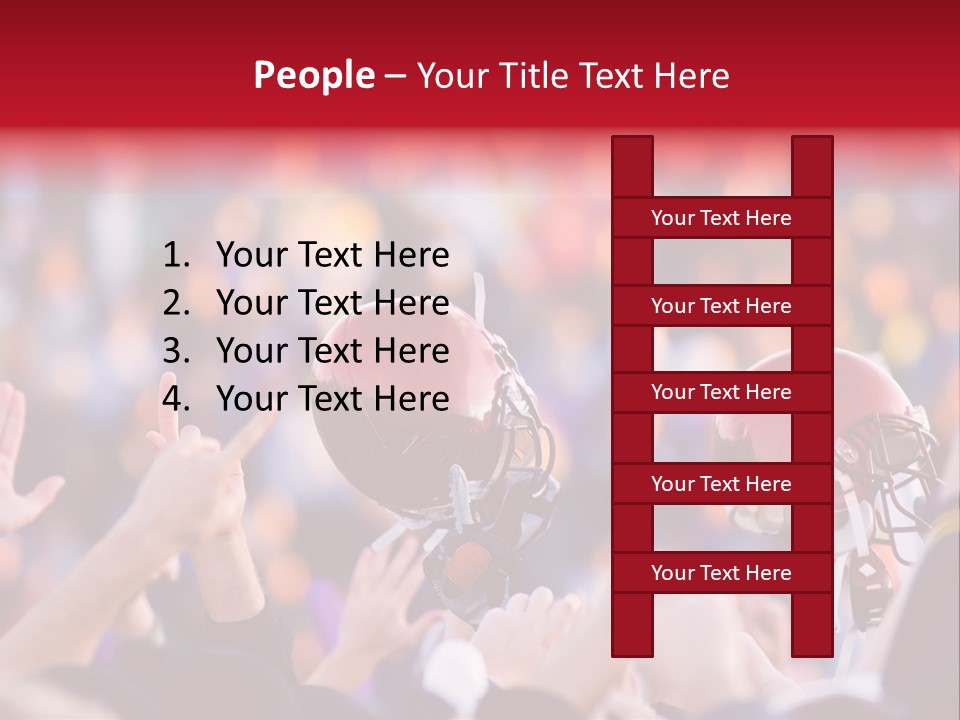 A Football Victory With Red Helmet PowerPoint Template
