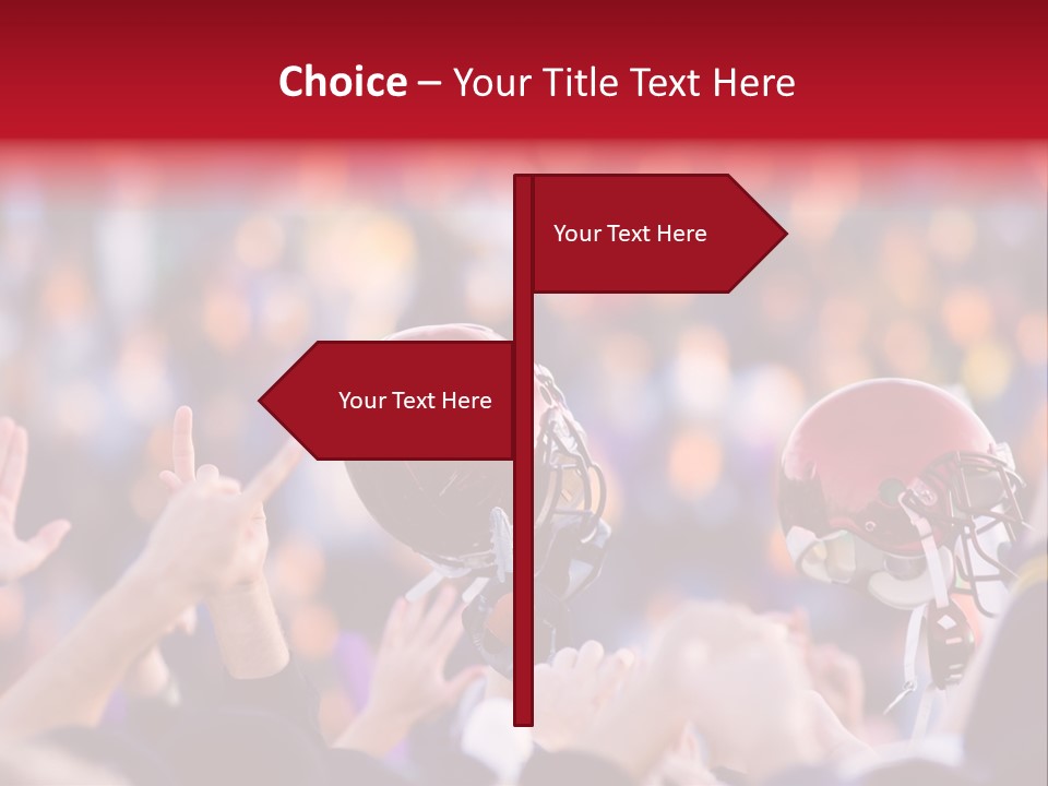 A Football Victory With Red Helmet PowerPoint Template