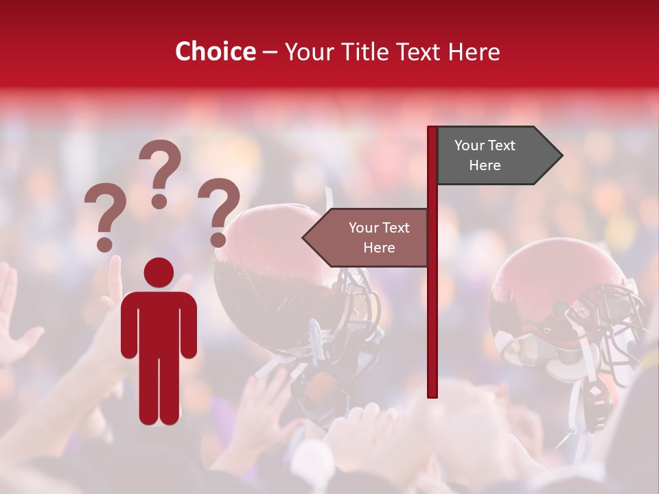 A Football Victory With Red Helmet PowerPoint Template