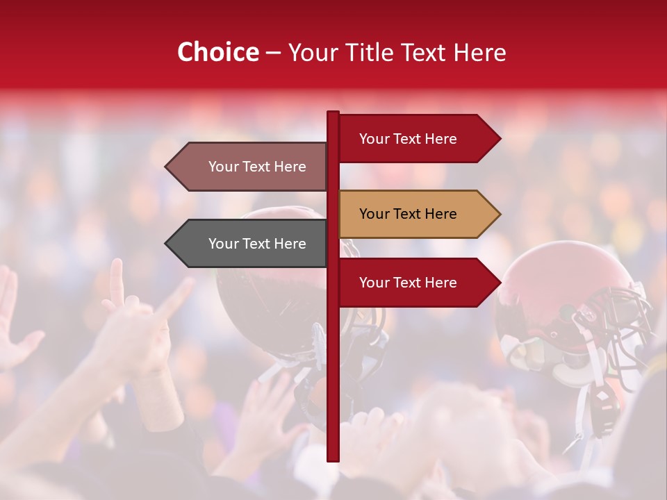 A Football Victory With Red Helmet PowerPoint Template