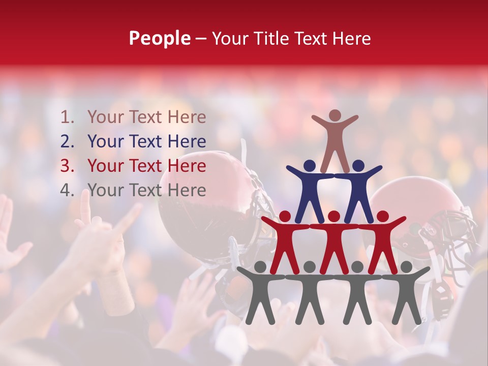 A Football Victory With Red Helmet PowerPoint Template