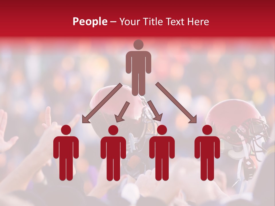 A Football Victory With Red Helmet PowerPoint Template