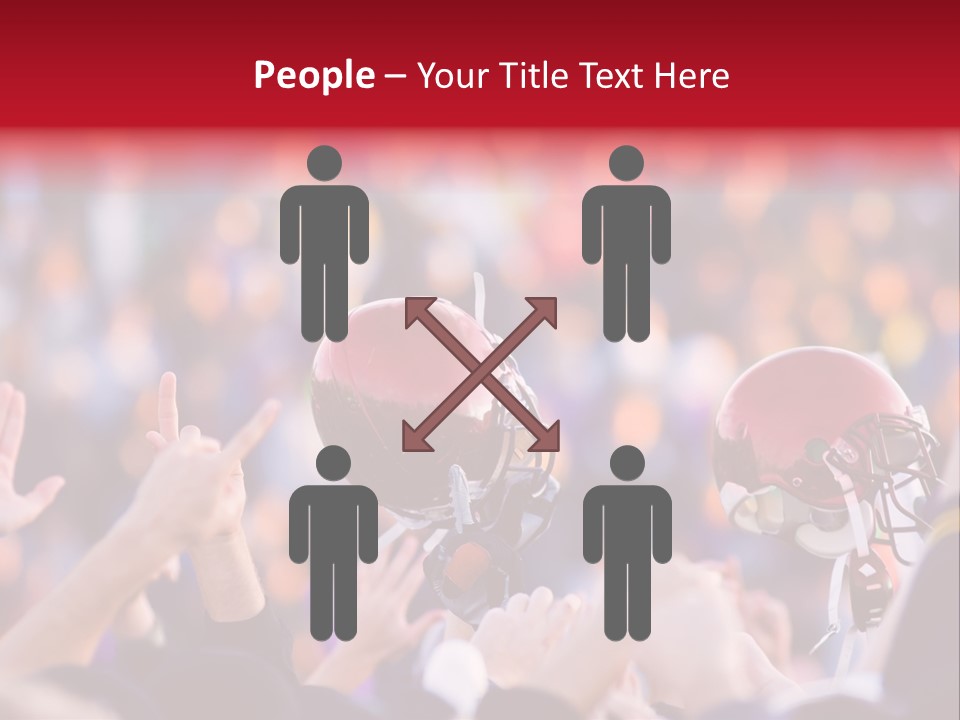 A Football Victory With Red Helmet PowerPoint Template