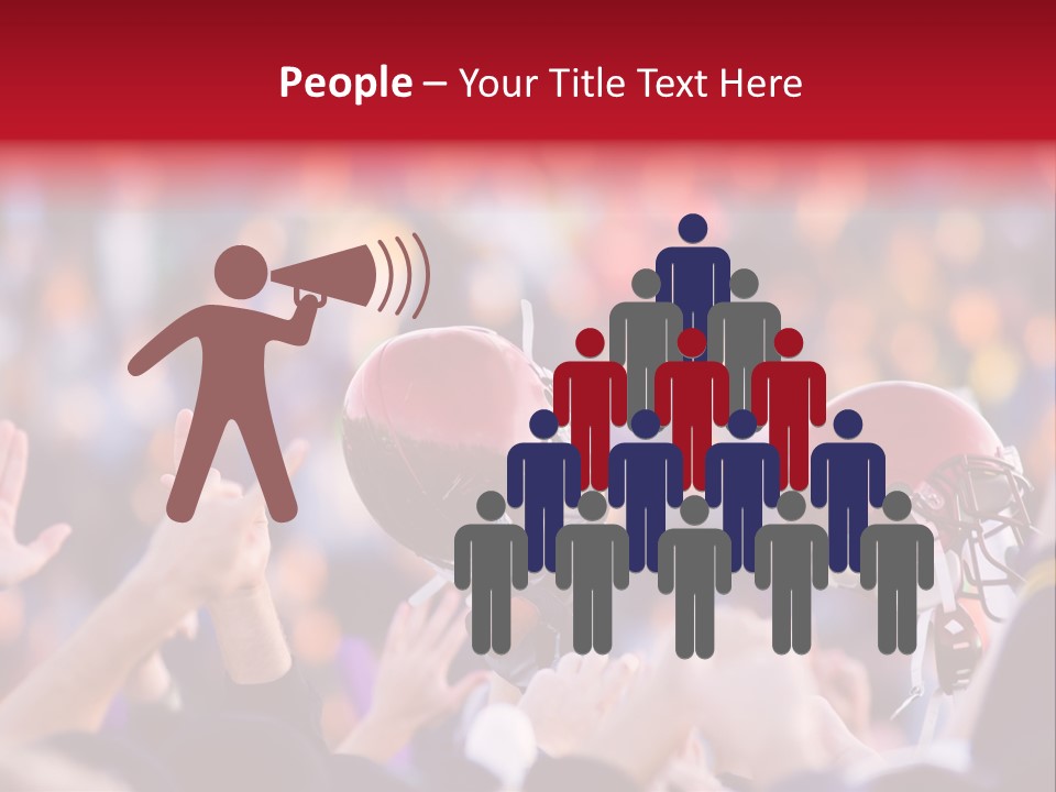 A Football Victory With Red Helmet PowerPoint Template