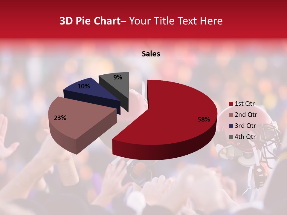 A Football Victory With Red Helmet PowerPoint Template