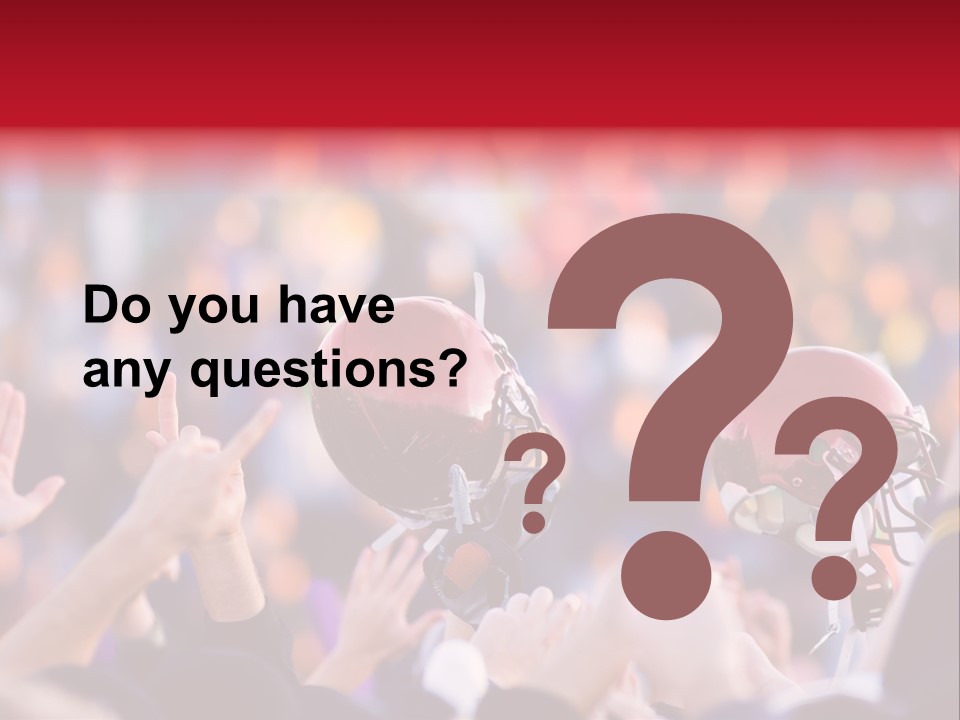 A Football Victory With Red Helmet PowerPoint Template