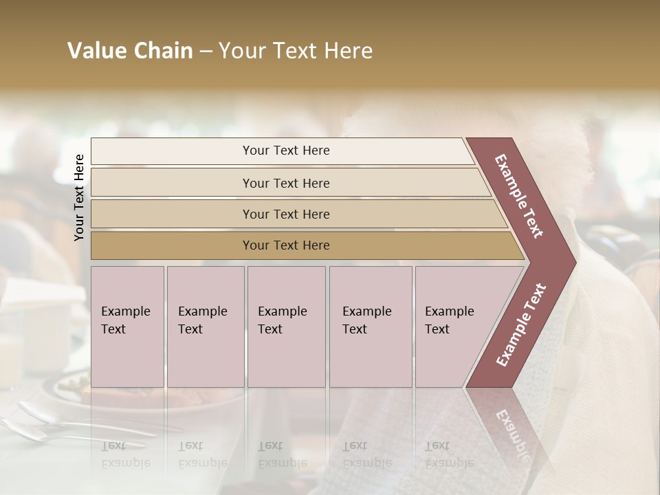 An Smiling Elderly Woman Sits Down To Enjoy A Meal At Her Nursing Home Care Center With A Sunny Background. PowerPoint Template