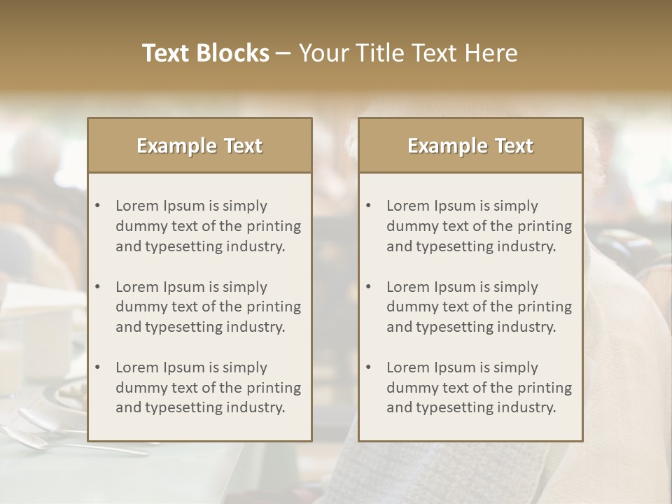 An Smiling Elderly Woman Sits Down To Enjoy A Meal At Her Nursing Home Care Center With A Sunny Background. PowerPoint Template