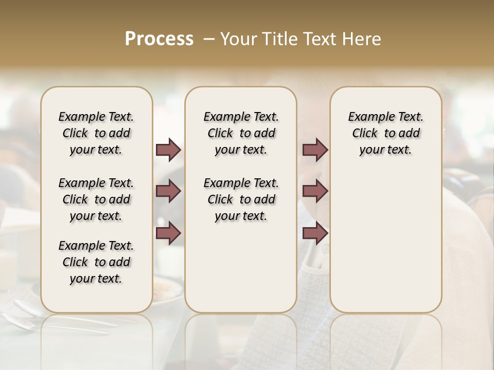 An Smiling Elderly Woman Sits Down To Enjoy A Meal At Her Nursing Home Care Center With A Sunny Background. PowerPoint Template