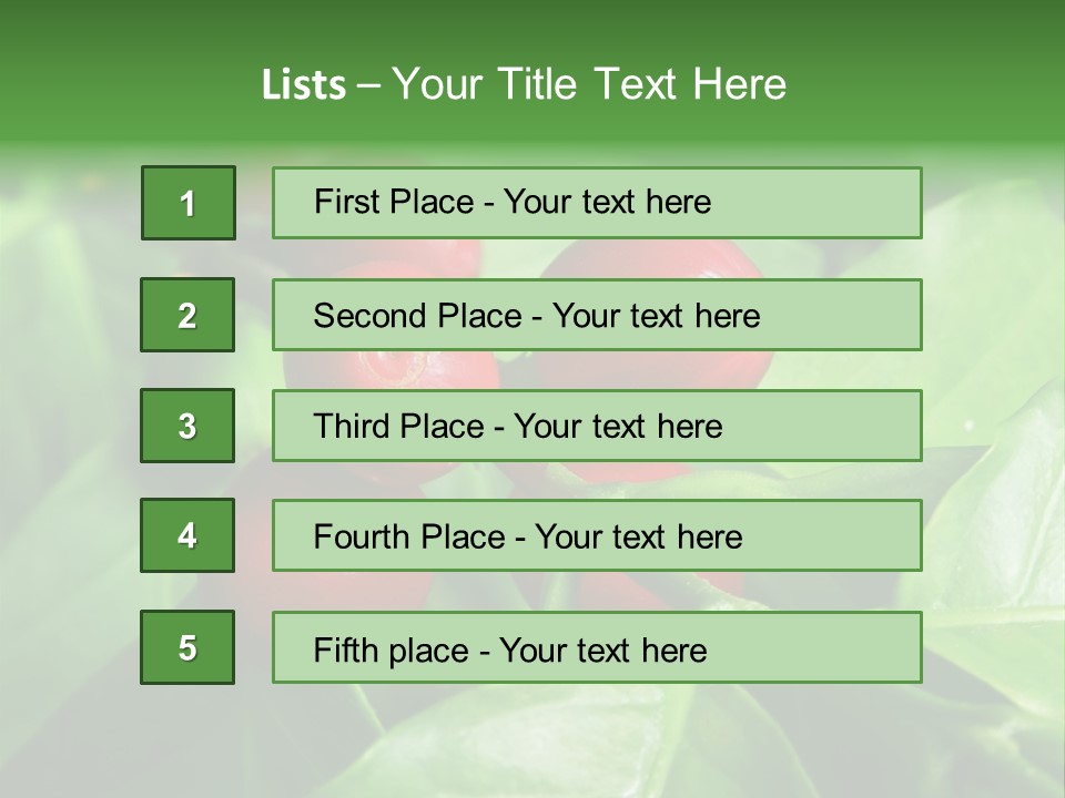 Branch Of A Coffee Tree With Ripe Fruits PowerPoint Template