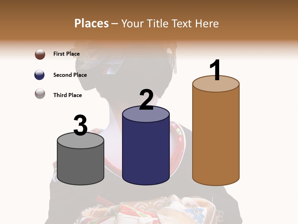 Unusual And Very Characteristic Painted Neck Of A Geisha.,Over White Background. PowerPoint Template