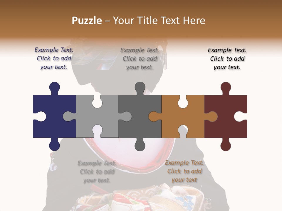 Unusual And Very Characteristic Painted Neck Of A Geisha.,Over White Background. PowerPoint Template