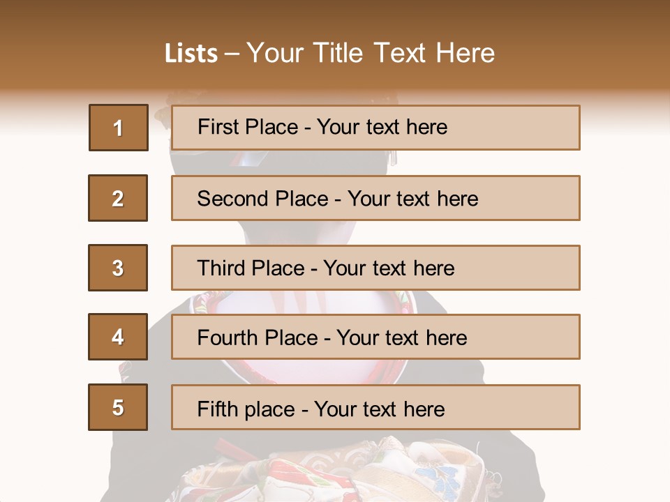 Unusual And Very Characteristic Painted Neck Of A Geisha.,Over White Background. PowerPoint Template