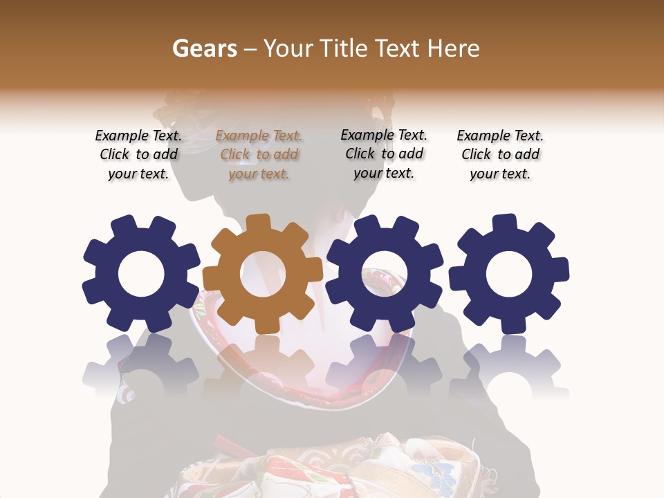 Unusual And Very Characteristic Painted Neck Of A Geisha.,Over White Background. PowerPoint Template