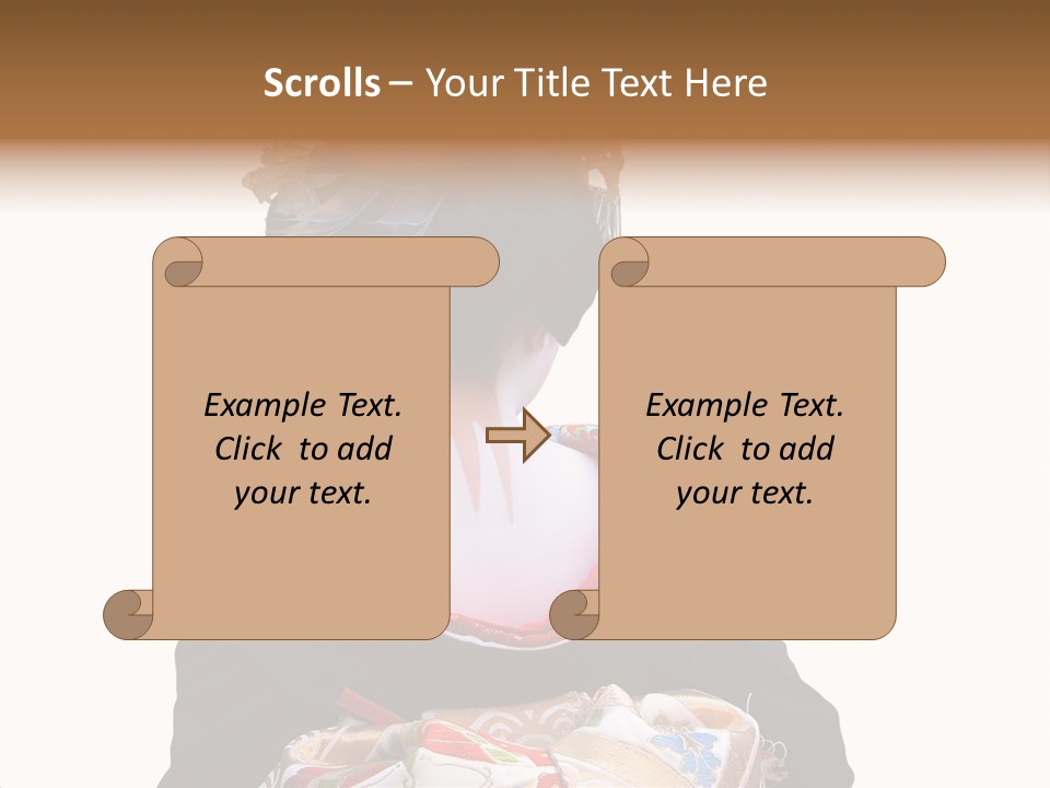 Unusual And Very Characteristic Painted Neck Of A Geisha.,Over White Background. PowerPoint Template