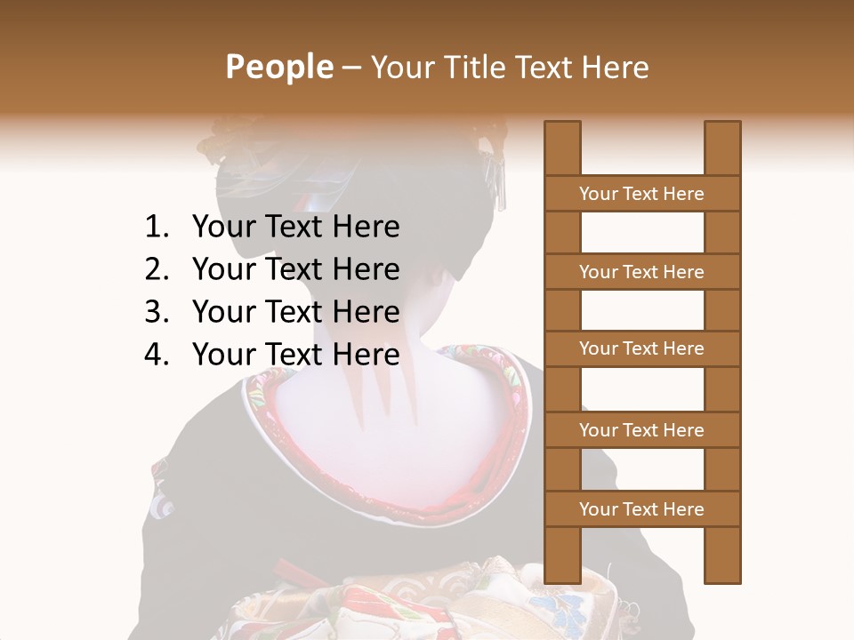 Unusual And Very Characteristic Painted Neck Of A Geisha.,Over White Background. PowerPoint Template