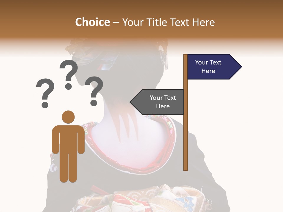 Unusual And Very Characteristic Painted Neck Of A Geisha.,Over White Background. PowerPoint Template