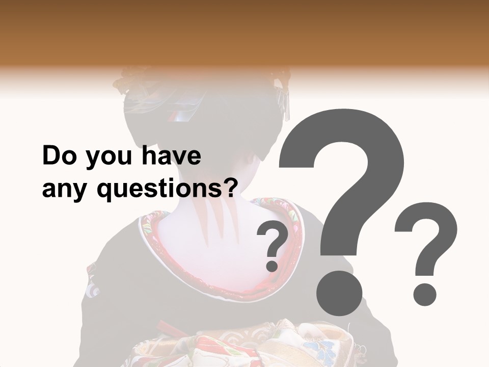 Unusual And Very Characteristic Painted Neck Of A Geisha.,Over White Background. PowerPoint Template