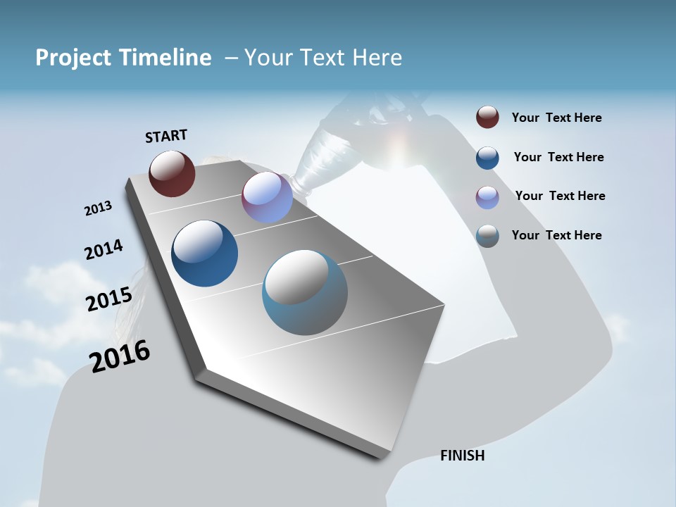 Lone Wolf Howling In Winter. PowerPoint Template