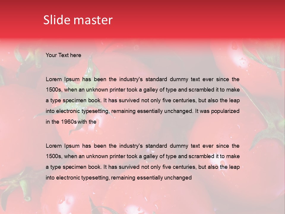 Wet Whole Tomatos Arranged At The Market PowerPoint Template