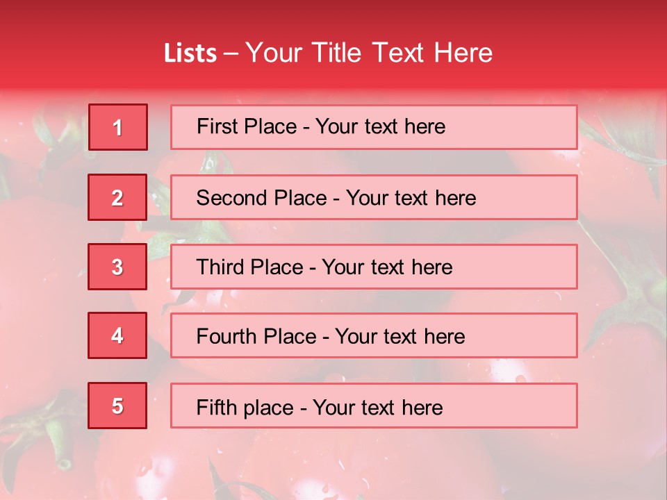 Wet Whole Tomatos Arranged At The Market PowerPoint Template