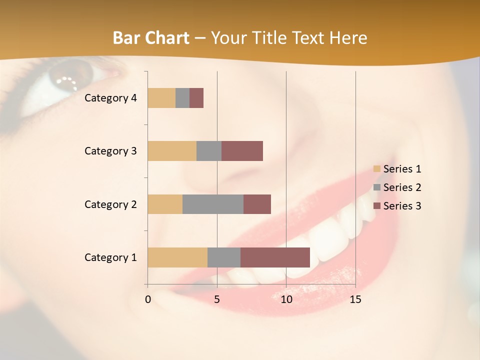 Portrait Of Beautiful Young Smiling Woman With Red Lipstick PowerPoint Template