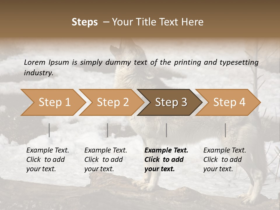 Lone Wolf Howling In Winter. PowerPoint Template