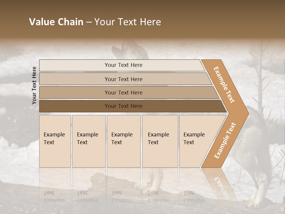 Lone Wolf Howling In Winter. PowerPoint Template