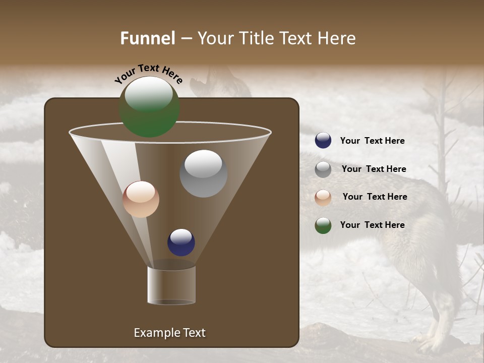 Lone Wolf Howling In Winter. PowerPoint Template