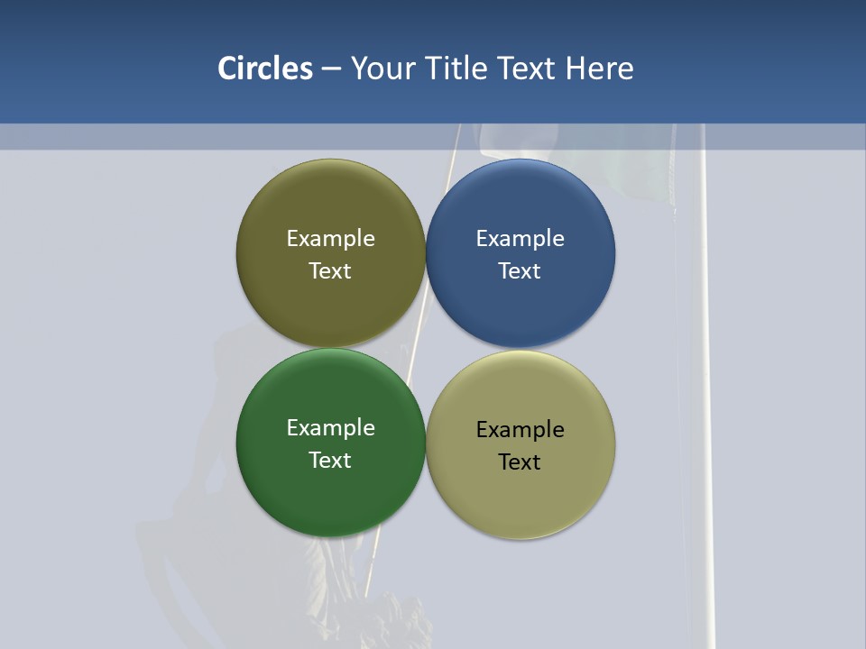 Statue And Irish Flag On Top Of The Gpo In Dublin City Shot From Below With Plenty Of Bright Blue Sky PowerPoint Template