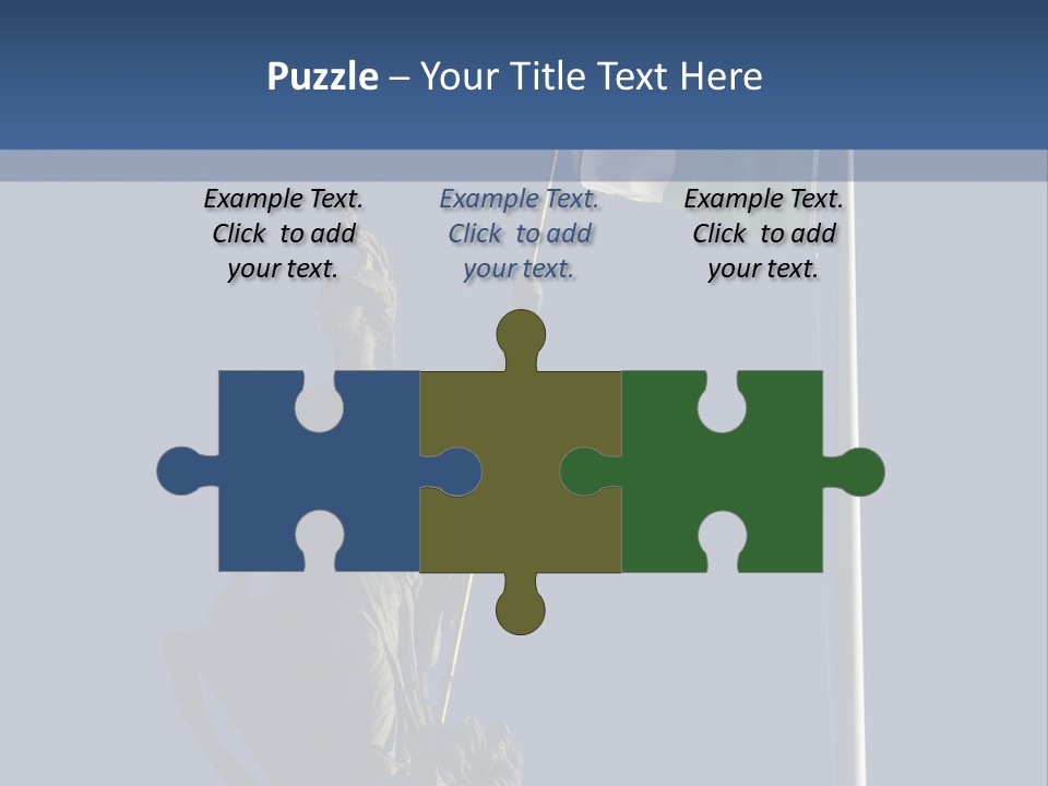 Statue And Irish Flag On Top Of The Gpo In Dublin City Shot From Below With Plenty Of Bright Blue Sky PowerPoint Template