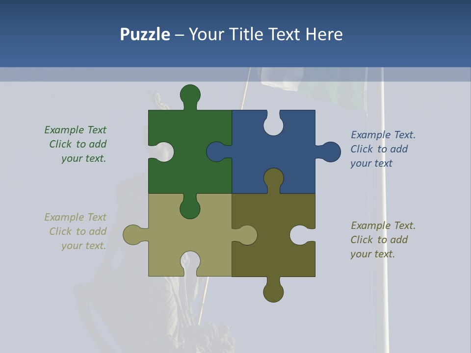 Statue And Irish Flag On Top Of The Gpo In Dublin City Shot From Below With Plenty Of Bright Blue Sky PowerPoint Template