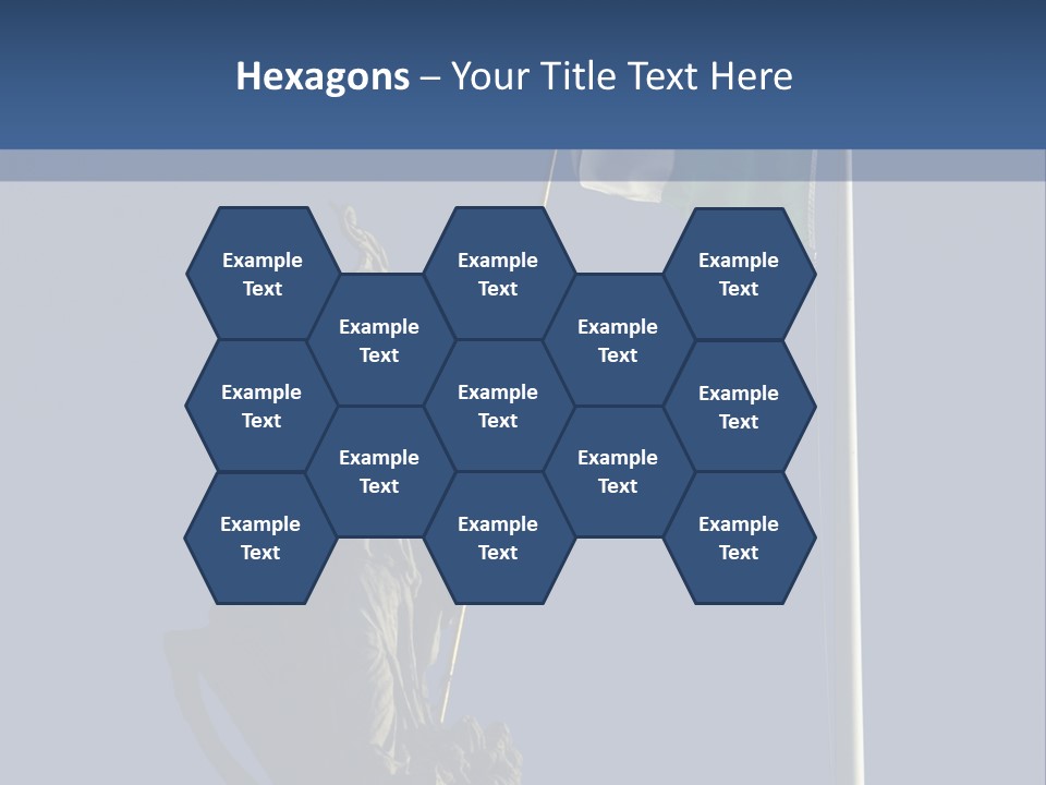 Statue And Irish Flag On Top Of The Gpo In Dublin City Shot From Below With Plenty Of Bright Blue Sky PowerPoint Template