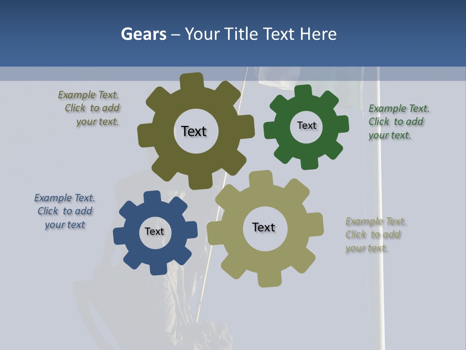 Statue And Irish Flag On Top Of The Gpo In Dublin City Shot From Below With Plenty Of Bright Blue Sky PowerPoint Template