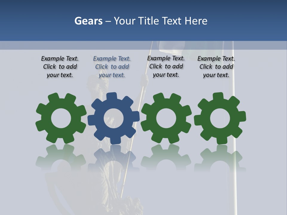 Statue And Irish Flag On Top Of The Gpo In Dublin City Shot From Below With Plenty Of Bright Blue Sky PowerPoint Template