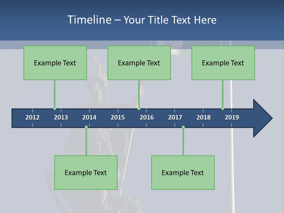 Statue And Irish Flag On Top Of The Gpo In Dublin City Shot From Below With Plenty Of Bright Blue Sky PowerPoint Template
